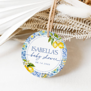 Amalfi Coast Lemon Mediterraan Baby shower Bedankjes Labels