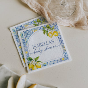 Amalfi Coast Lemon Mediterraan Baby shower Servet