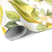 Amalfi Coast Lemon Pattern Cadeaupapier (Rol Hoek)