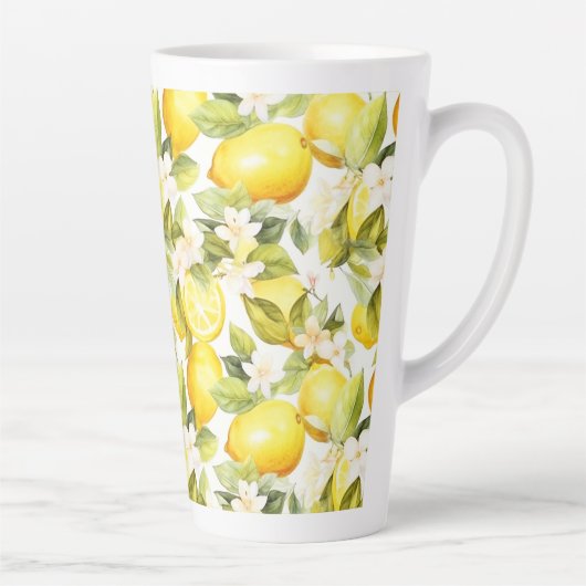 Amalfi Coast Lemon Pattern Latte Mok (Rechts)