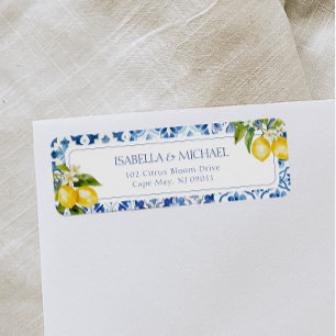 Amalfi Coast Lemon Retour Adreslabel Etiket