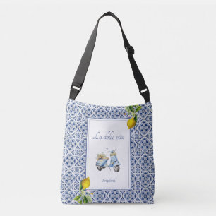 Amalfi Coast Lemon Tegels Italië gepersonaliseerd Crossbody Tas