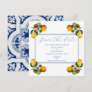 Amalfi Coast Lemon Tegels Italië gepersonaliseerd Save The Date
