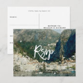 amalfi coast, mariage italien carte postale rsvp (Devant / Derrière)