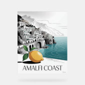 Amalfi Coast Minimalist Line Art Acryl Bord (Voorkant)