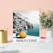 Amalfi Coast Minimalist Line Art Acryl Bord (Huwelijk)