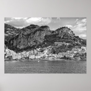 Amalfi Coast Monochromatic Poster