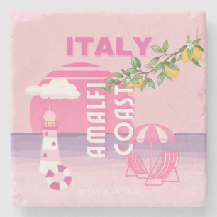 Amalfi Coast, Preppy Reizen, Roze Stenen Onderzetter