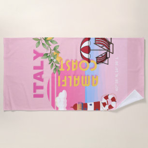 Amalfi Coast, Preppy Reizen, Roze Strandlaken