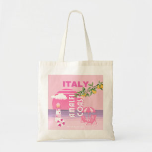 Amalfi Coast, Preppy Reizen, Roze Tote Bag