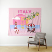 Amalfi Coast, Preppy Reizen, Roze Wandkleed (In Situ (horizontaal))