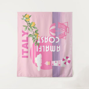 Amalfi Coast, Preppy Reizen, Roze Wandkleed