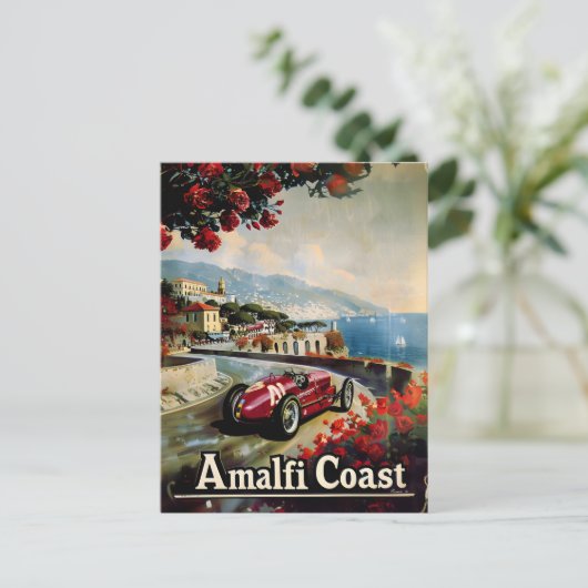 Amalfi Coast raceauto Briefkaart (Staand voorkant)