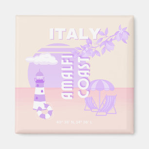 Amalfi Coast, Reiskunst, Preppy Travel, Pastel Magneet