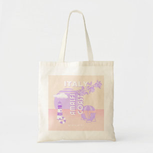 Amalfi Coast, Reiskunst, Preppy Travel, Pastel Tote Bag