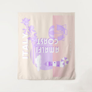 Amalfi Coast, Reiskunst, Preppy Travel, Pastel Wandkleed