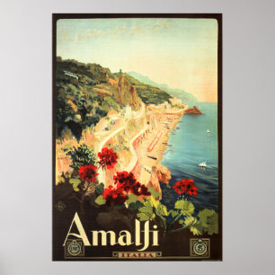 AMALFI COAST SALERNO ITALIË Italiaans reizen Poster