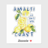 Amalfi Coast Sticker – La Dolce Vita Limoncello (Feuille)