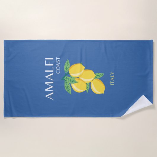 Amalfi Coast, Travel Art, Preppy, Blue Strandlaken (Voorkant)
