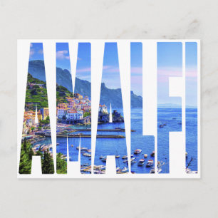 Amalfi Coast Typography Moderne Photo Travel Briefkaart