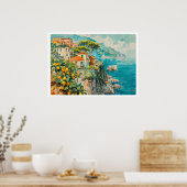Amalfi Coast Vintage Travel Poster (Keuken)