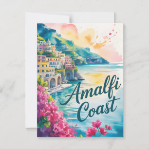 Amalfi Coast waterverf Briefkaart