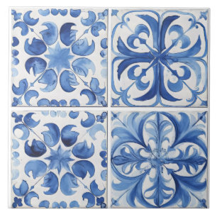 Amalfi Coast Waterverf Mediterrane citroen Tegeltje