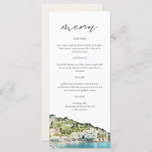 AMALFI COAST Waterverf Weddenemmenkaarten Menu