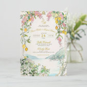 Amalfi Coast Wedding Invitation Custom Lemon Beach (Debout devant)