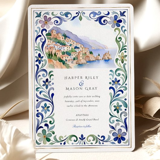 Amalfi Coast Wedding Kaart