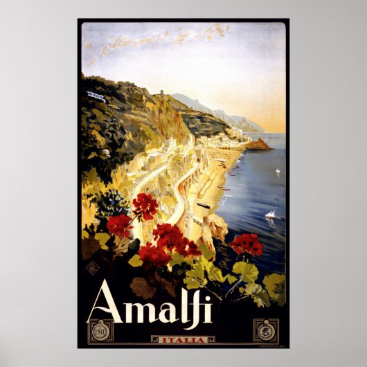 Amalfi Coastline Italien Travel Poster 1910 - 1920 (Devant)