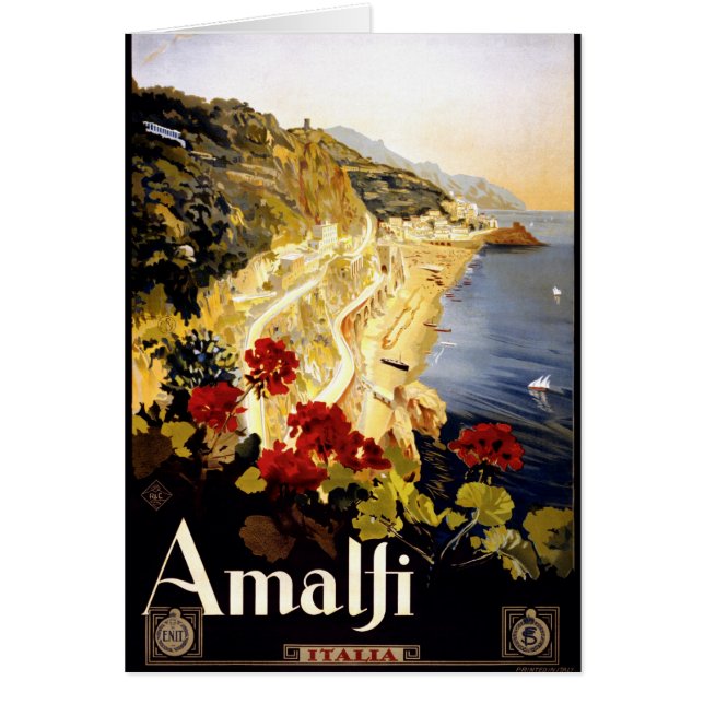 Amalfi Coastline Italien Travel Poster 1910 - 1920 (Devant)