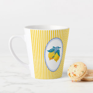 Amalfi Gele Citroenen Mediterrane Stijl Latte Mok
