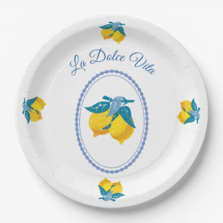Amalfi Gele Citroenen Mediterrane Stijl Papieren Bordje