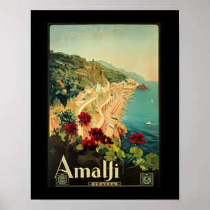 Amalfi Italia Italie Vintage affiche de voyage