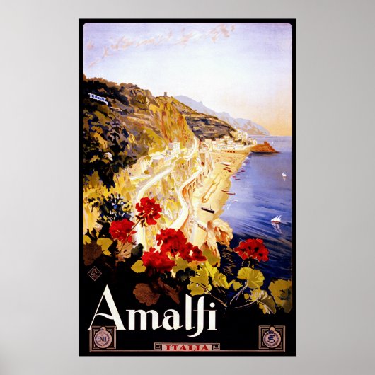 Amalfi ~ Italia ~ Poster de voyage italien Vintage (Devant)