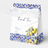 Amalfi Italiaans blauw tegels citroenen bruiloft g Bedankdoosjes (Voorkant Zijde)