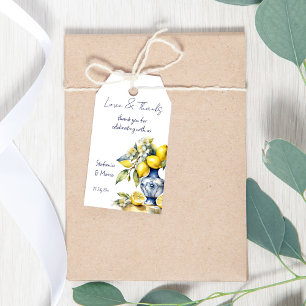 Amalfi Italiaans blauw tegels citroenen bruiloft g Cadeaulabel