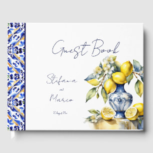 Amalfi Italiaans blauw tegels citroenen bruiloft Gastenboek