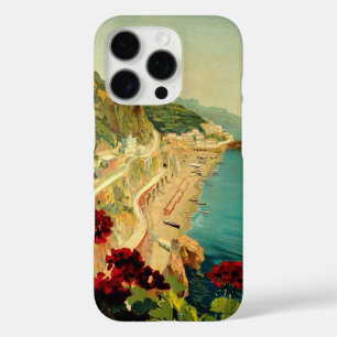 Amalfi Italian Coast, Vintage Travel Poster Italië iPhone 16 Pro Hoesje
