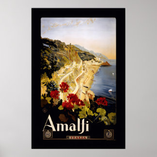 Amalfi Italië jaren 20 Vintage Reis Kunst Klassiek Poster