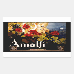 Amalfi Italië Reisposter Art Graphic Rechthoekige Sticker
