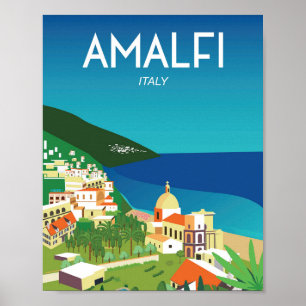 Amalfi Italië reisposter voor de italiaanse stad m Poster