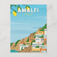 Amalfi Italië Retro Travel Art 