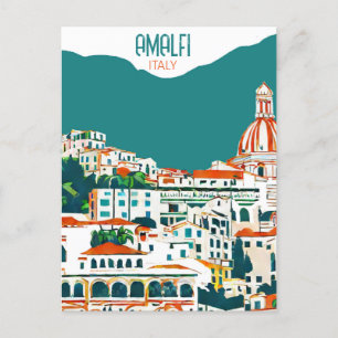 Amalfi Italië Retro Travel Art Briefkaart