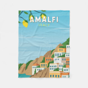 Amalfi Italië Retro Travel Art Fleece Deken