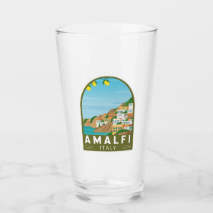 Amalfi Italië Retro Travel Art  Glas