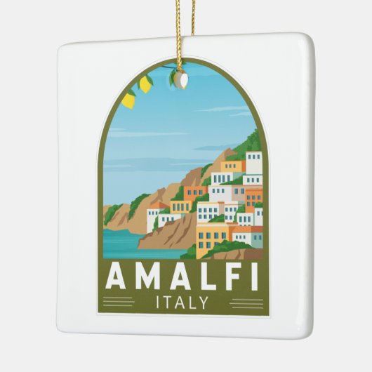 Amalfi Italië Retro Travel Art Keramisch Ornament (Links)