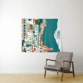 Amalfi Italië Retro Travel Art  Wandkleed (In Situ (horizontaal))