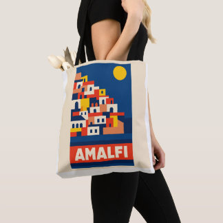 Amalfi Italië Vintage Reis Tote Tas Retro Kust